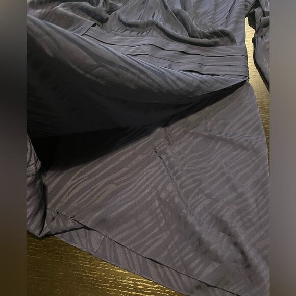 RONNY Kobo Shanaya Dress Mini Blue Zebra Pattern Cocktail Long Sleeves Large - Picture 3 of 7